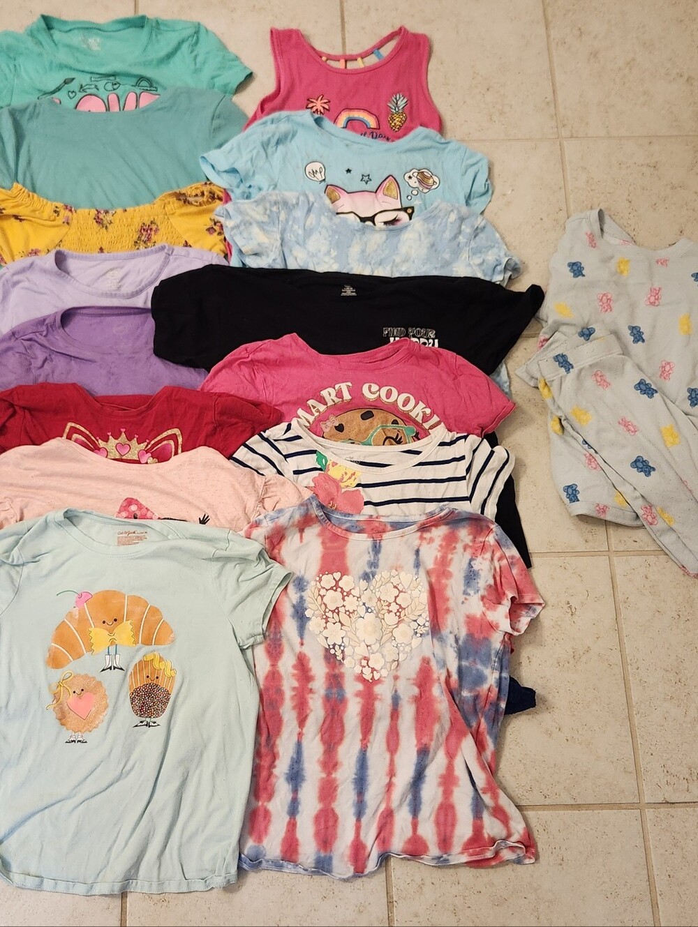 Girls Short Sleeve T Shirt Lot Of 17 GUC Size 10/12 READ #1402/1403